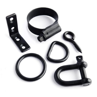 hinges, o-rings, d-rings, mikalor, shakles in black stainless steel