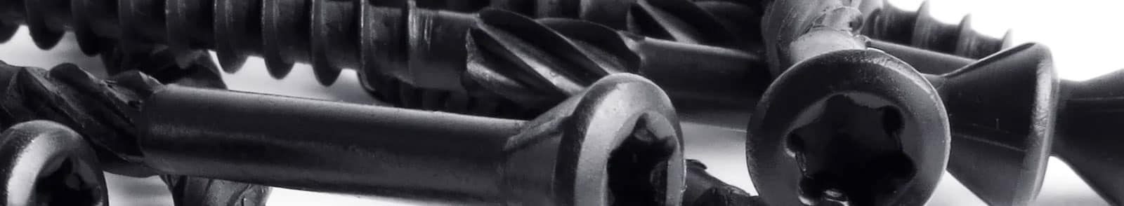 black screws made from black stainless steel using the CB10 coating process.