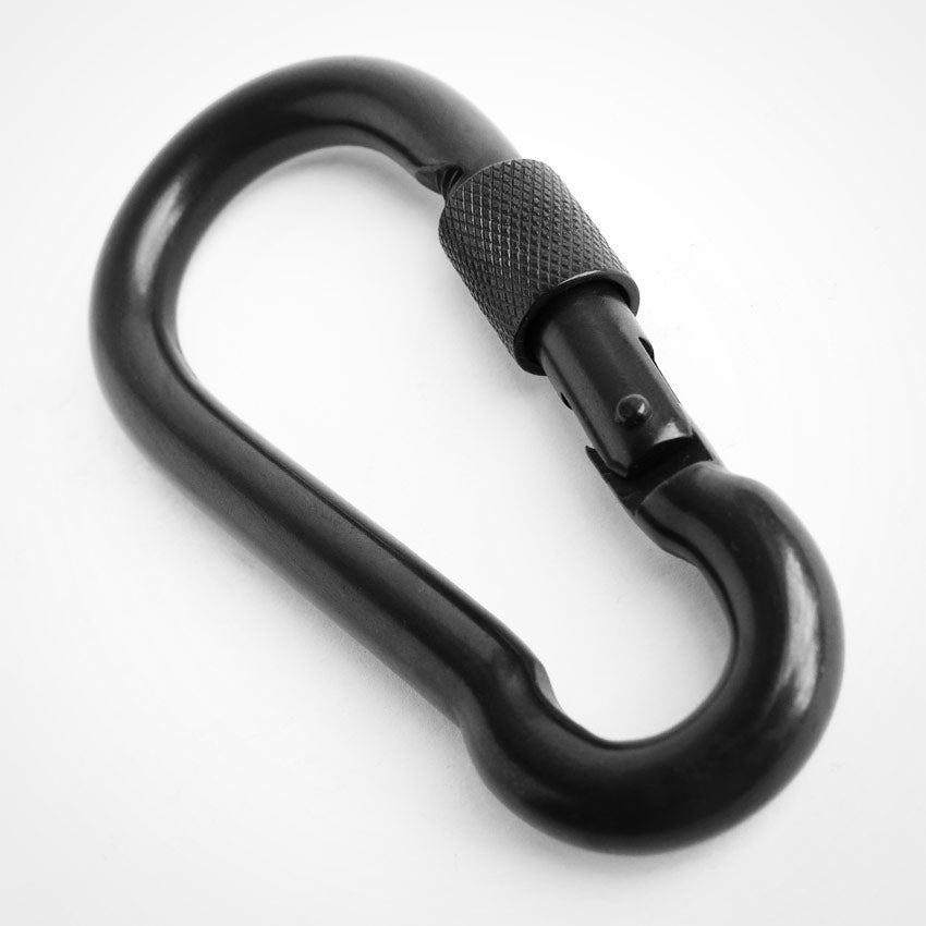 Black Stainless Steel Spring Hook With Safety Nut 316
