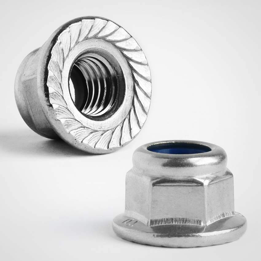 Stainless Steel Serrated Flange Nyloc Nuts