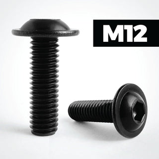Black stainless steel M12 Button flange screws