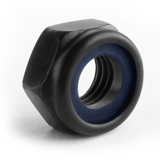 Nylon insert nuts, or nyloc nuts, are nuts with a nylon insert that lock into place by binding onto the threads of the mating fastener.