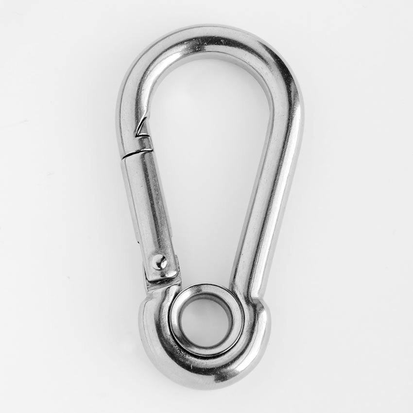 Stainless steel spring hook with ring