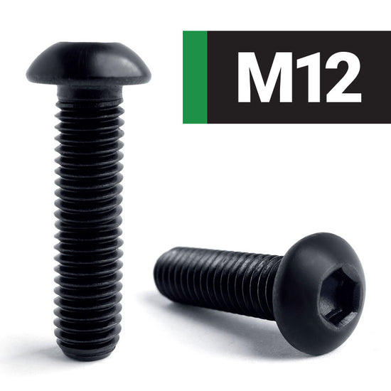 M12 Black Stainless Steel Socket Buttons Screws ISO7380-1