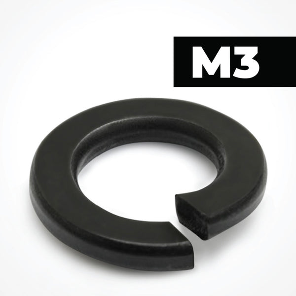 M3 Black Stainless Steel Spring Washers Rectangular Section