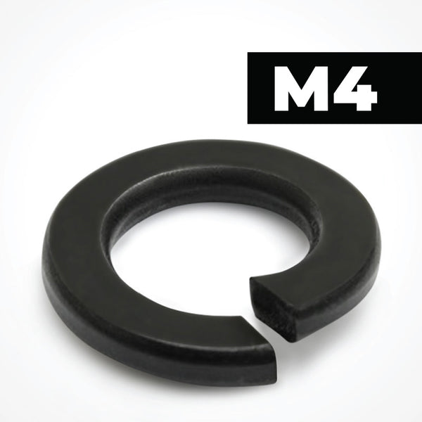 M4 Black Stainless Steel Spring Washers Rectangular Section