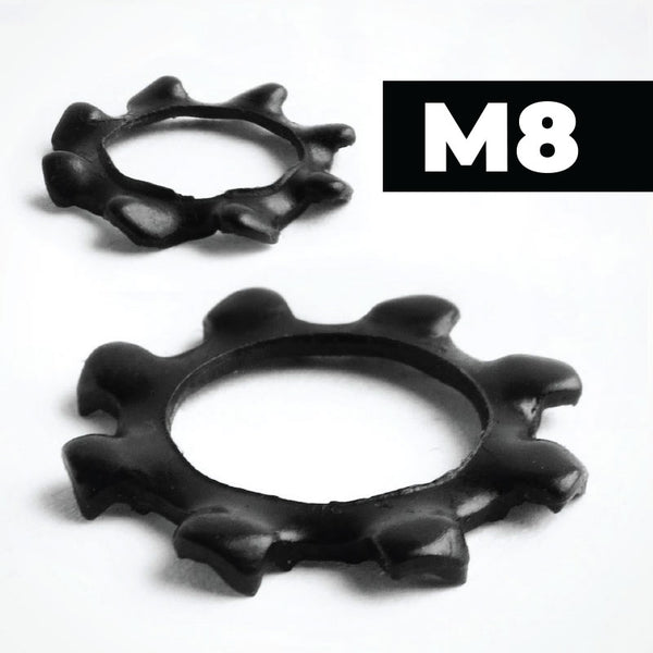 M8 Black Stainless Steel External Serrated Lock Washers