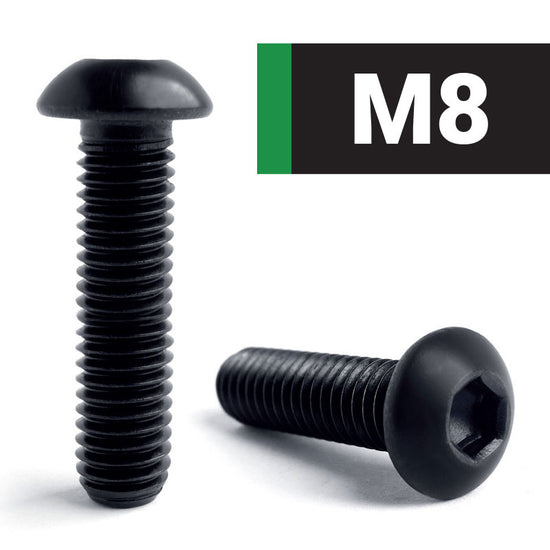 M8 Black Stainless Steel Socket Buttons Screws ISO7380-1