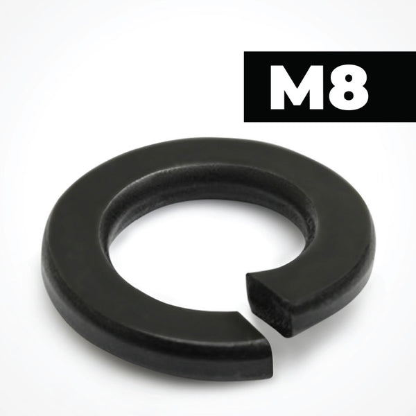 M8 Black Stainless Steel Spring Washers Rectangular Section