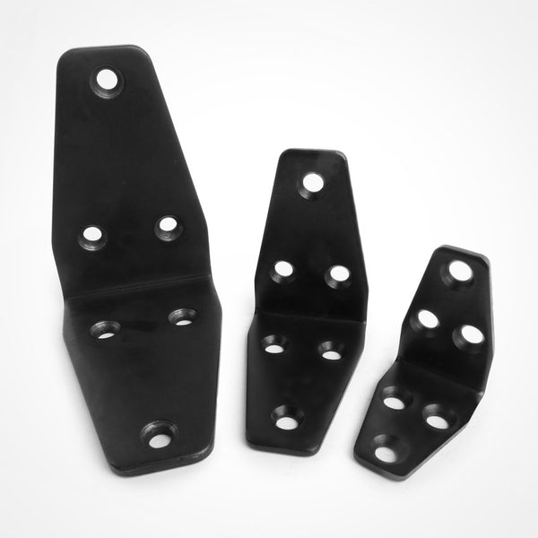 Heavy duty angle brackets or corner brackets in black stainless steel