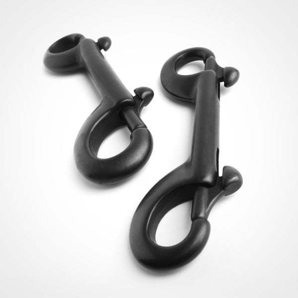 Double ended snap hook in black stainless steel in 90mm 100mm 120mm
