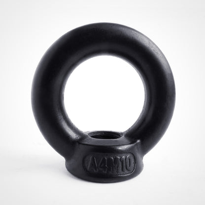 A range of lifting eye nuts in black stainless steel