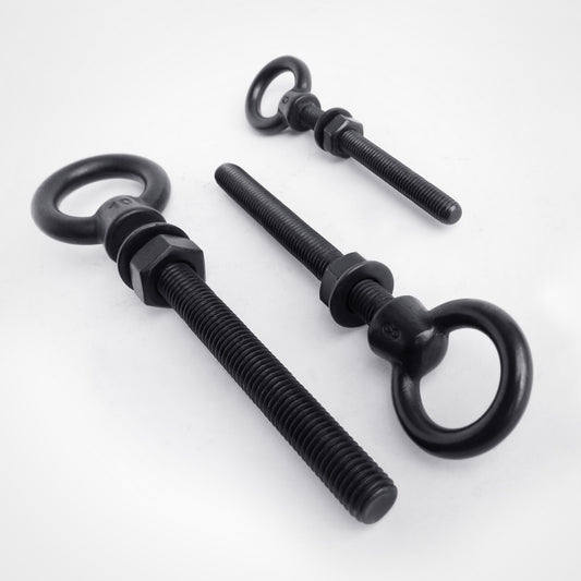 Black Stainless Steel Long Shank Lifting Eye Bolt