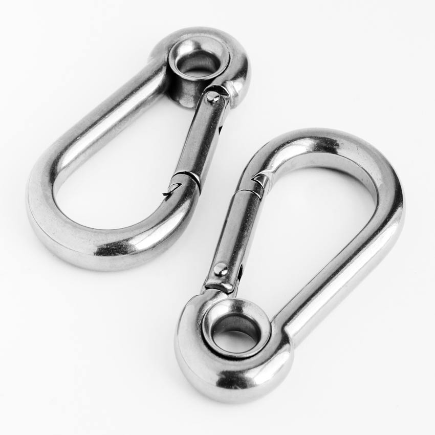 stainless steel spring hook with eyelet