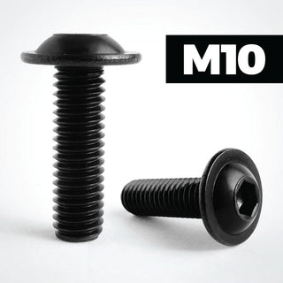 M10 Button Flange bolts in Black Stainless Steel