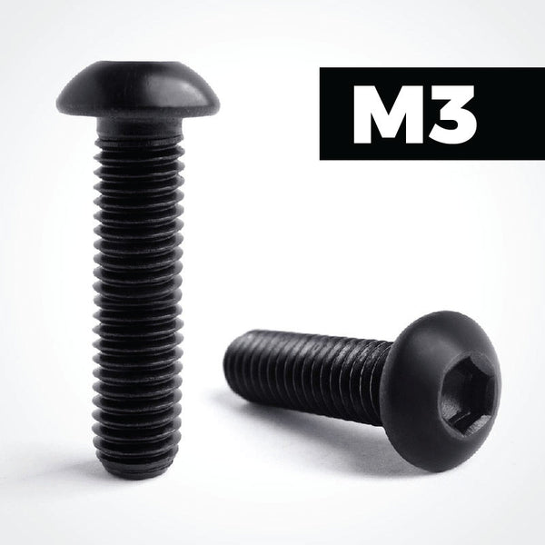 M3 Socket Button in black stainless steel. ISO Standard: ISO 7380-1
