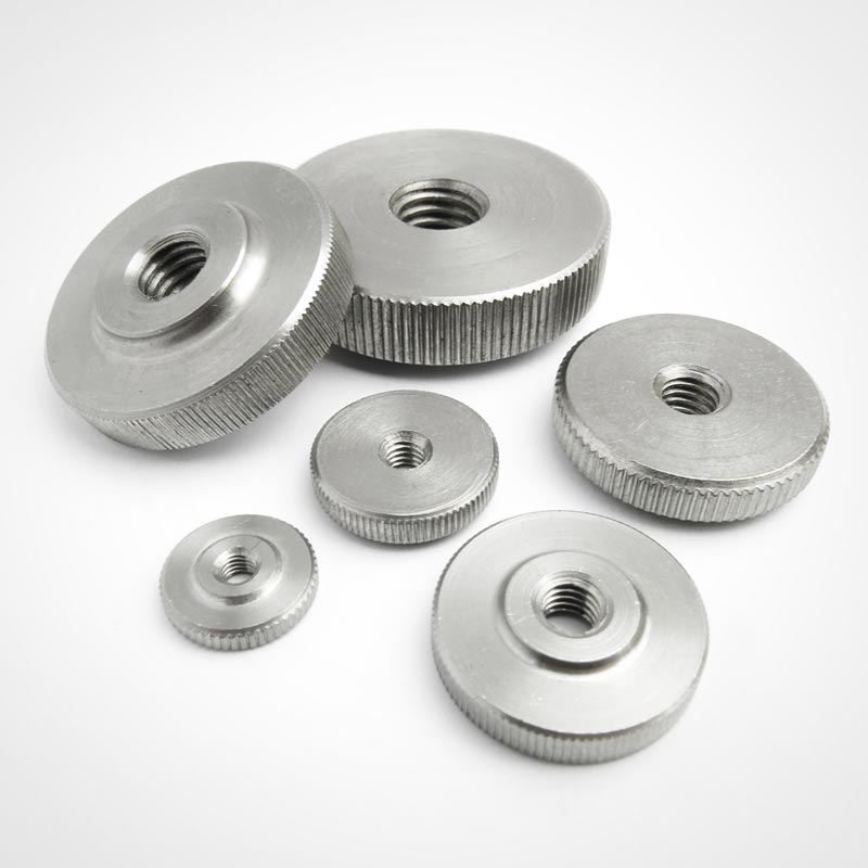 Stainless Steel Knurled Thumb Nuts Thin / Low Type carbolts.co.uk
