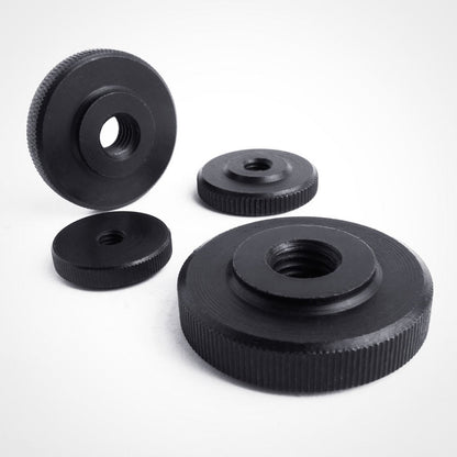 Black stainless steel knurled thumb nuts